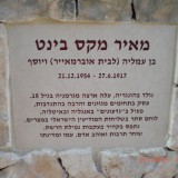 הכיתוב  על מאיר מקס בינט באנדרטת ההנצחה של קק”ל  ביער עמינדב